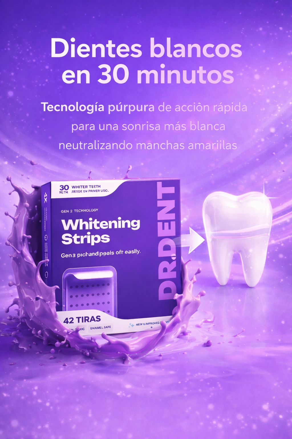 Dr. Dent™ – Tiras Blanqueadoras Dentales | Dientes Más Blancos en 30 Minutos