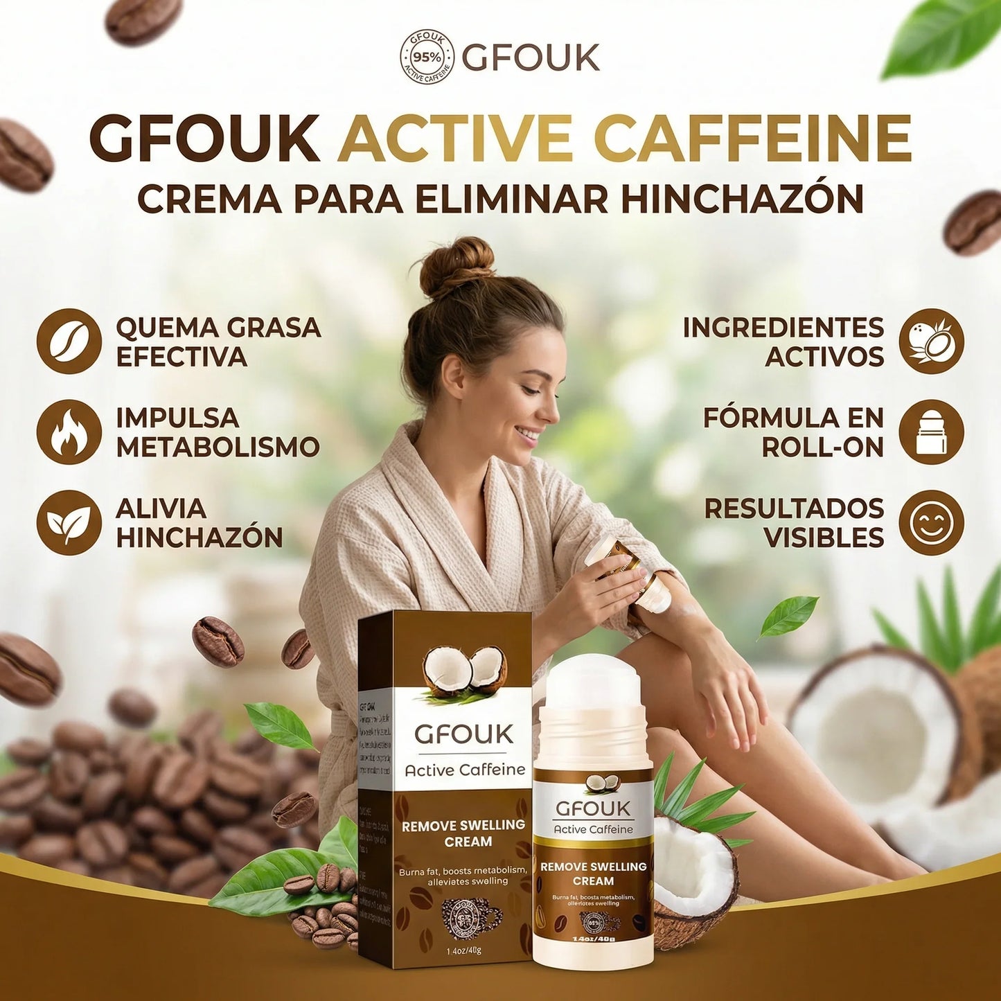 GFOUK Active Caffeine Cream – Crema Antiinflamatoria con Cafeína Activa